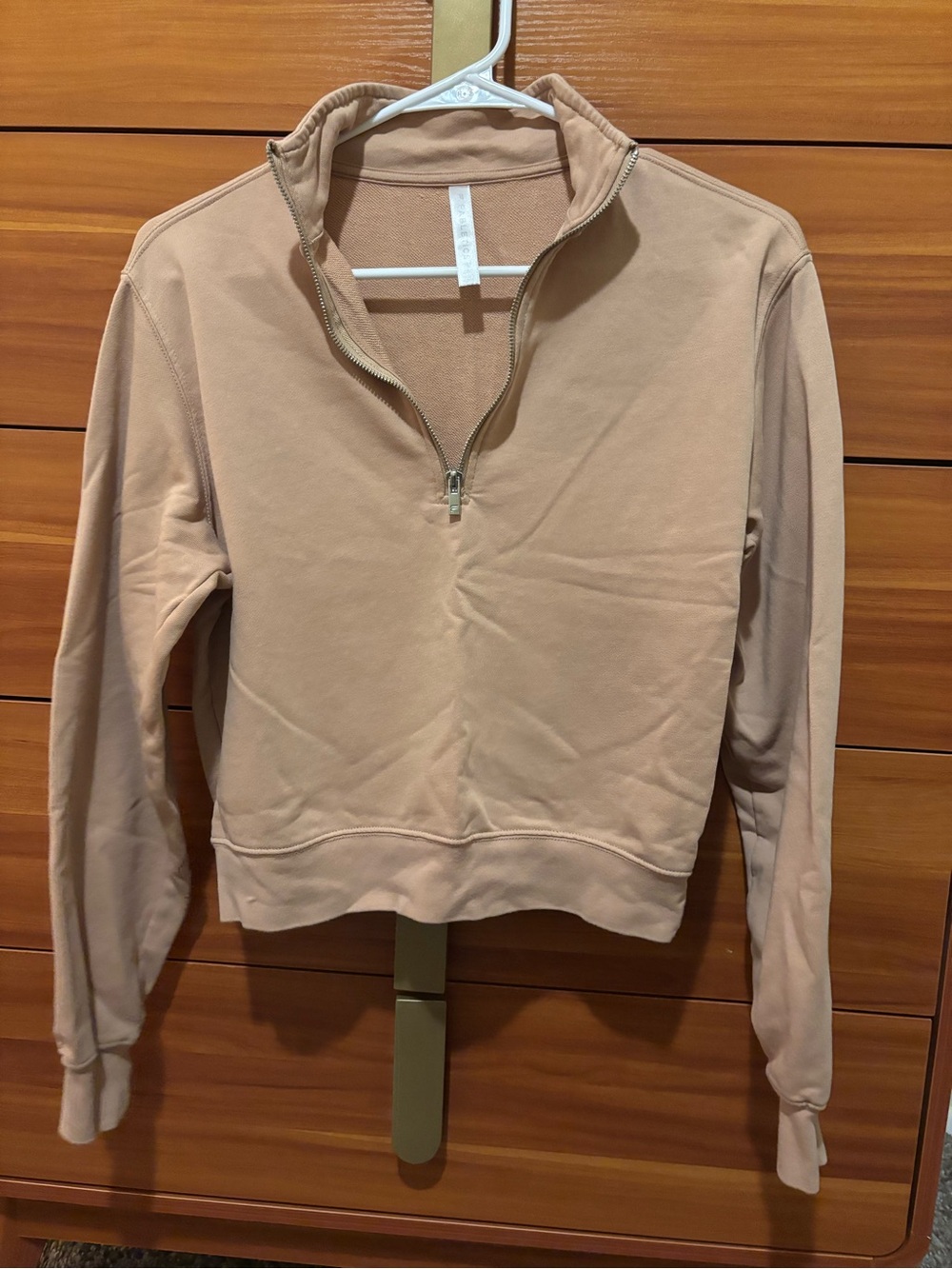 Fabletics Half-Zip Pullover in Light Beige